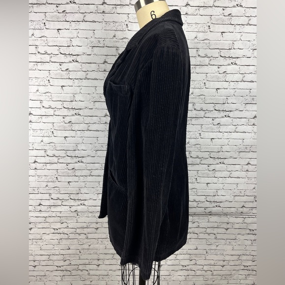 Newport News | black 100% cotton, corduroy elongated jacket size 10 - Picture 5 of 11